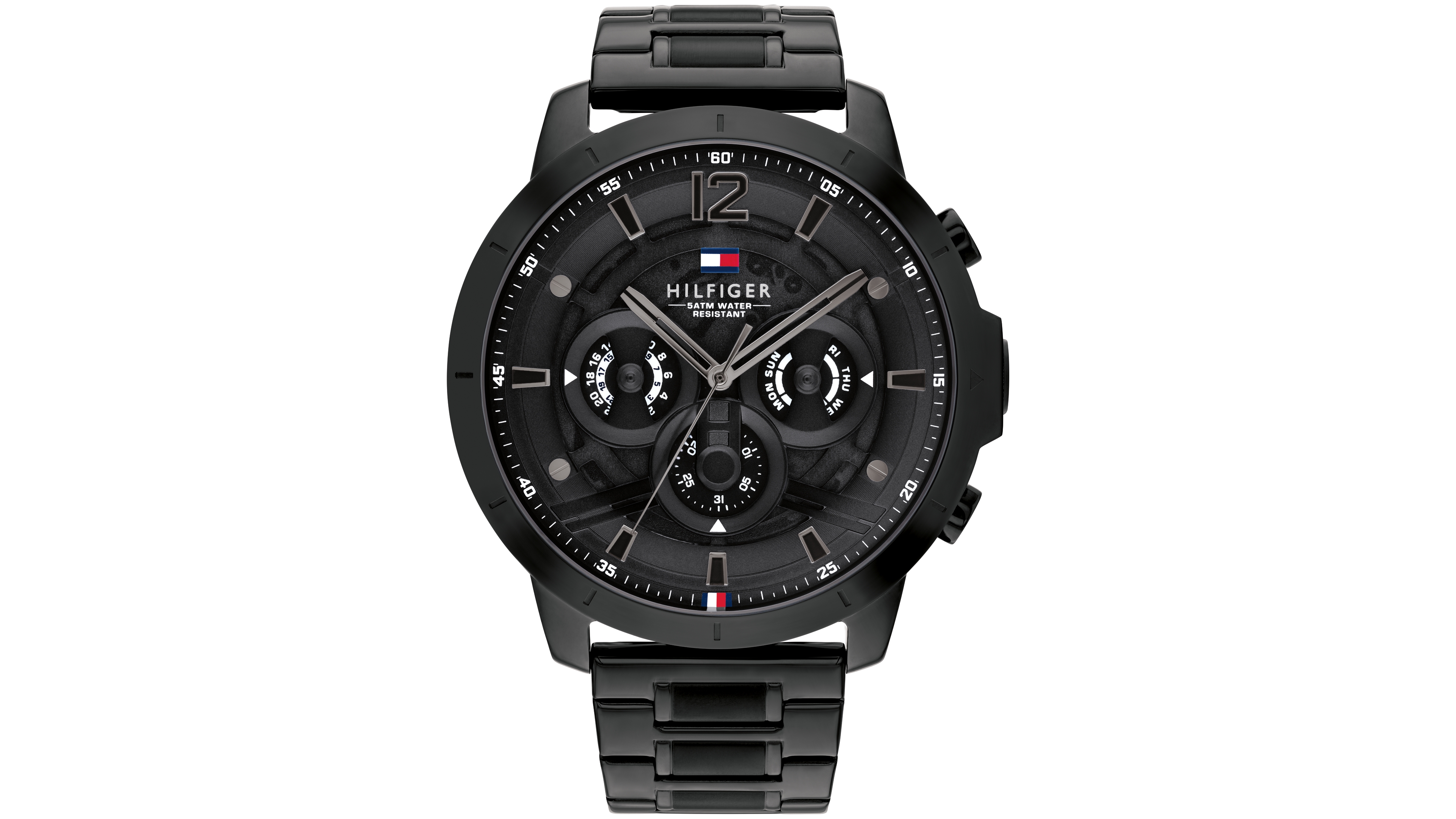 Tommy Hilfiger Men's Black Stainless Steel Bracelet Watch 50mm