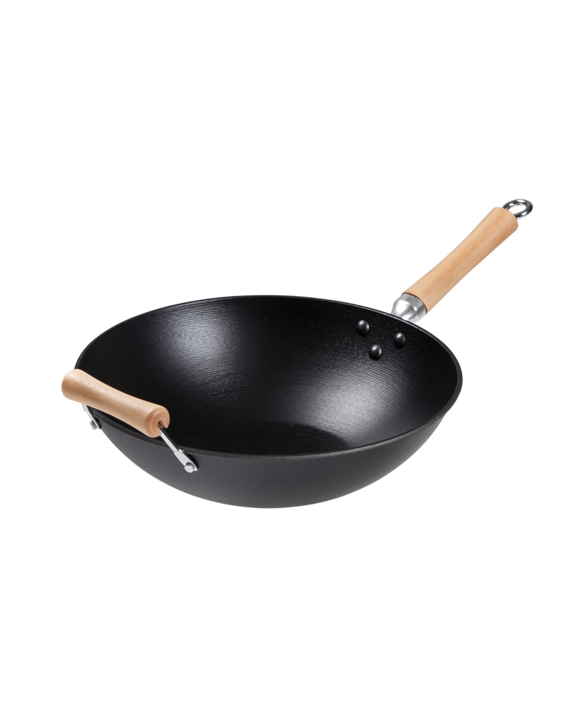 Joyce Chen Professional Series Cast Iron Wok With Maple Handle, 14" In Black