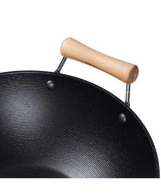 Professional Series Cast Iron Wok with Maple Handle, 14"