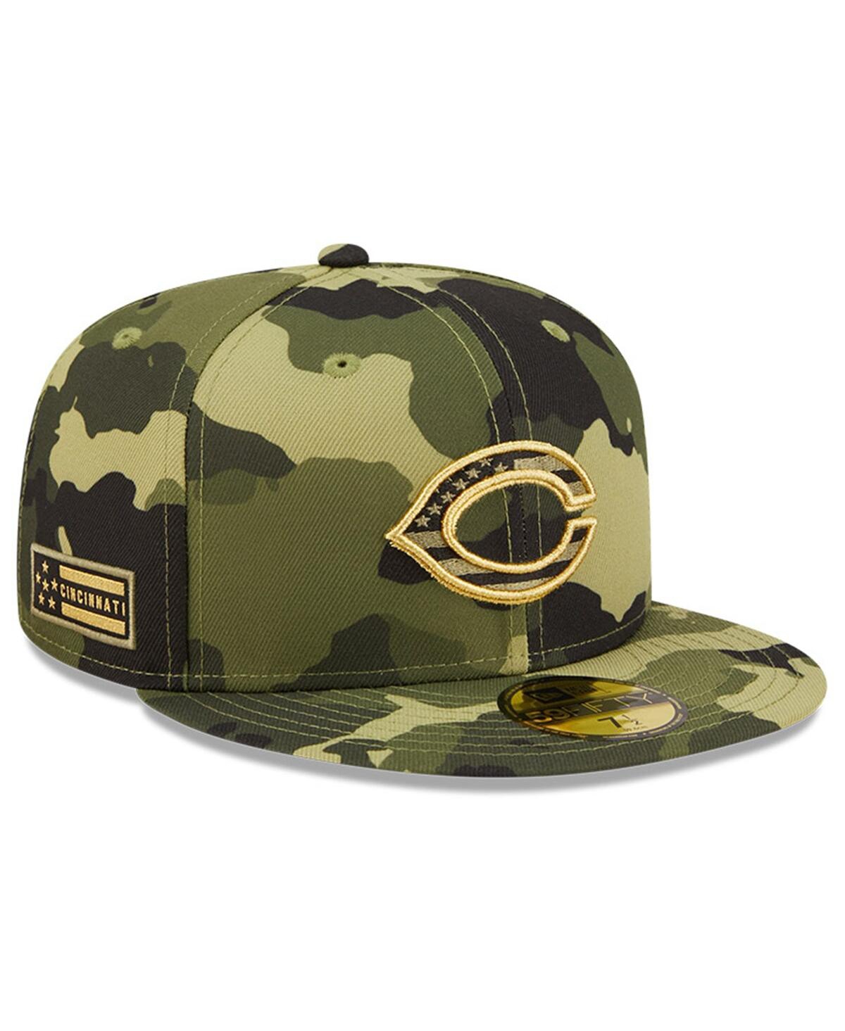 Shop New Era Men's  Camo Cincinnati Reds 2022 Armed Forces Day On-field 59fifty Fitted Hat