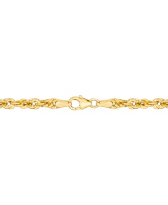 Diamond Cut Rope, 22" Chain Necklace (3-3/4mm) in 14k Gold, Made in Italy