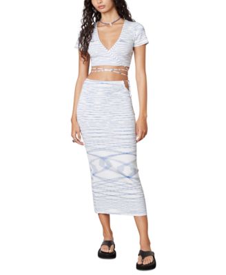 NIA - Women's Cutout Knit Midi Skirt