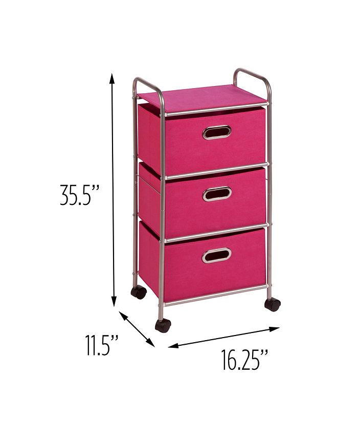 Honey Can Do 3Drawer Rolling Fabric Storage Cart Macy's