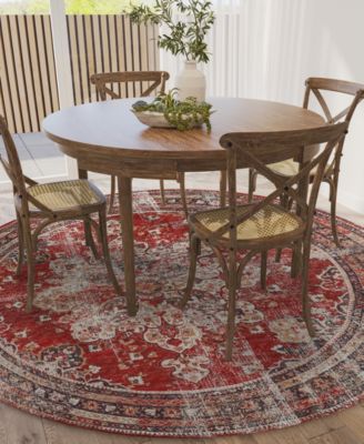 Jericho Washable JC6 4' x 4' Round Area Rug