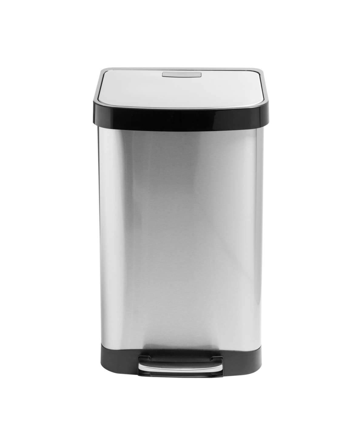 Large Stainless Steel Step Trash Can with Lid - Silver-Tone