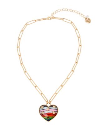 Betsey Johnson Rainbow Heart Pendant 