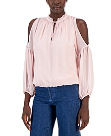 Women's Chiffon Cold-Shoulder Top, Created for Macy's