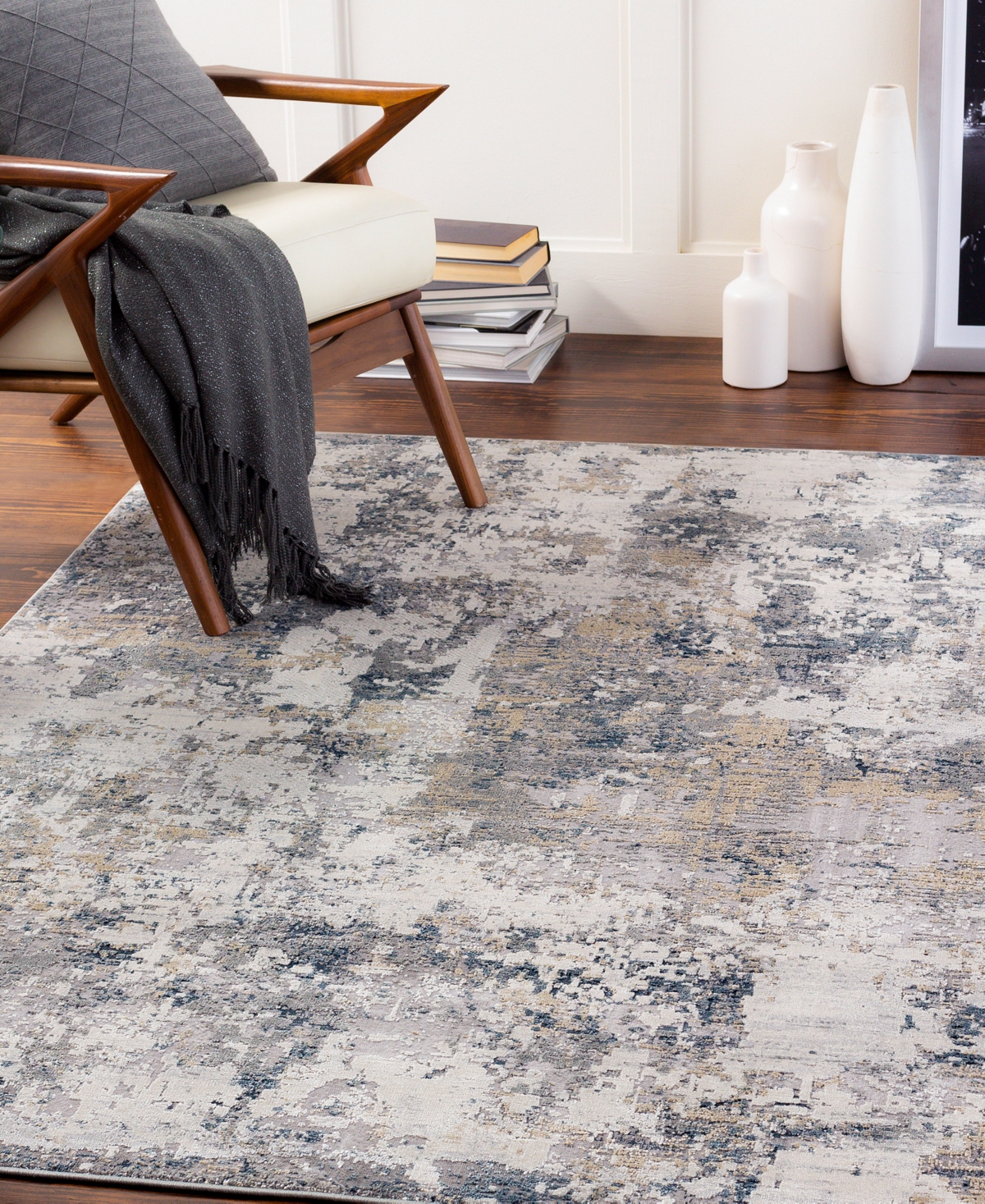 Livabliss Norland NLD2304 Area Rug - Silver-Tone