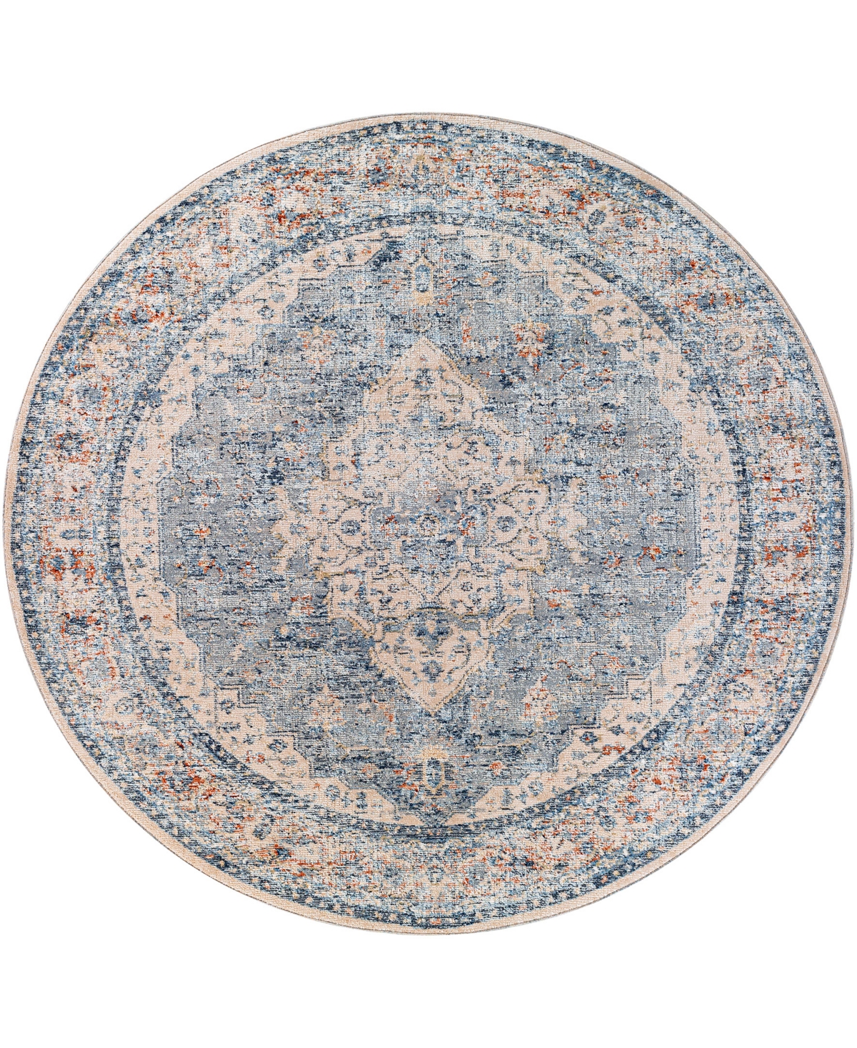 Surya Amore AMO2312 7'10in x 7'10in Round Area Rug - Denim