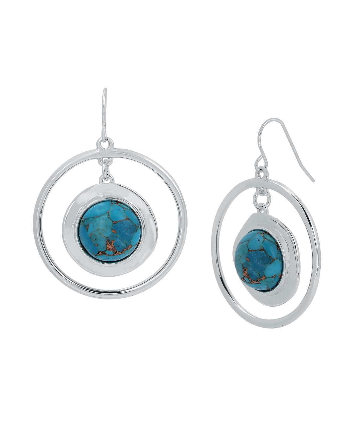Robert Lee Morris Soho Cabochon Orbital Earrings In Turquoise