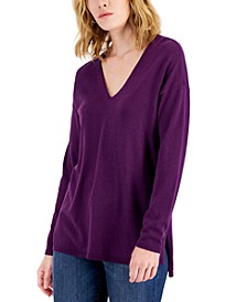 Women's Solid V-Neck Sweater, Created for Macy's