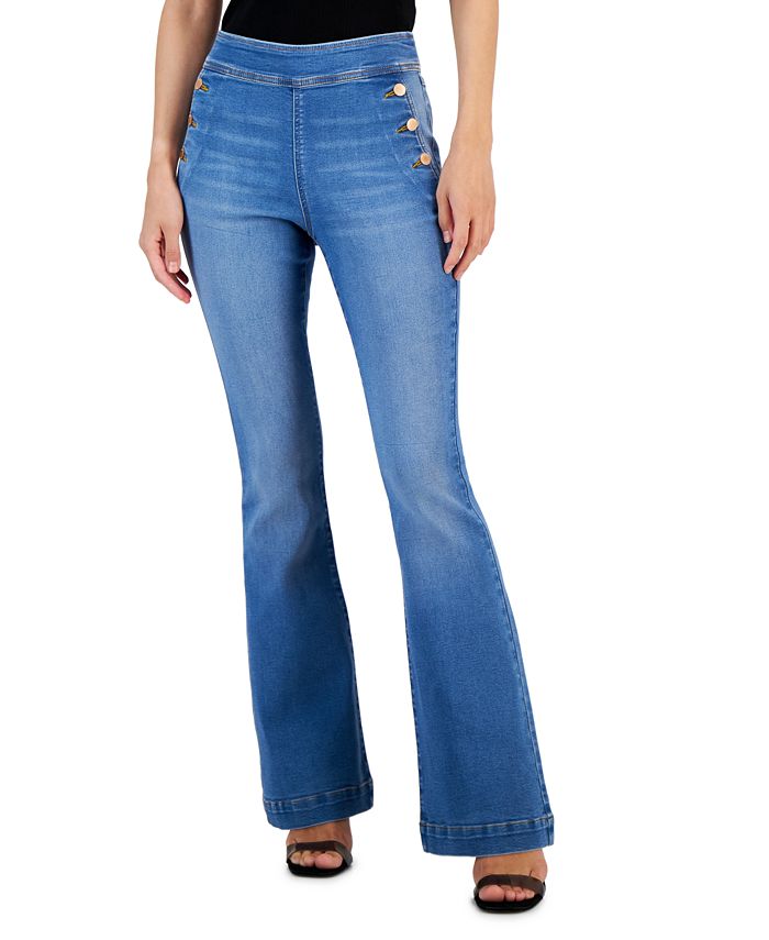 INC International Concepts Women's Pull-On Flare-Leg Jeans, Created for ...