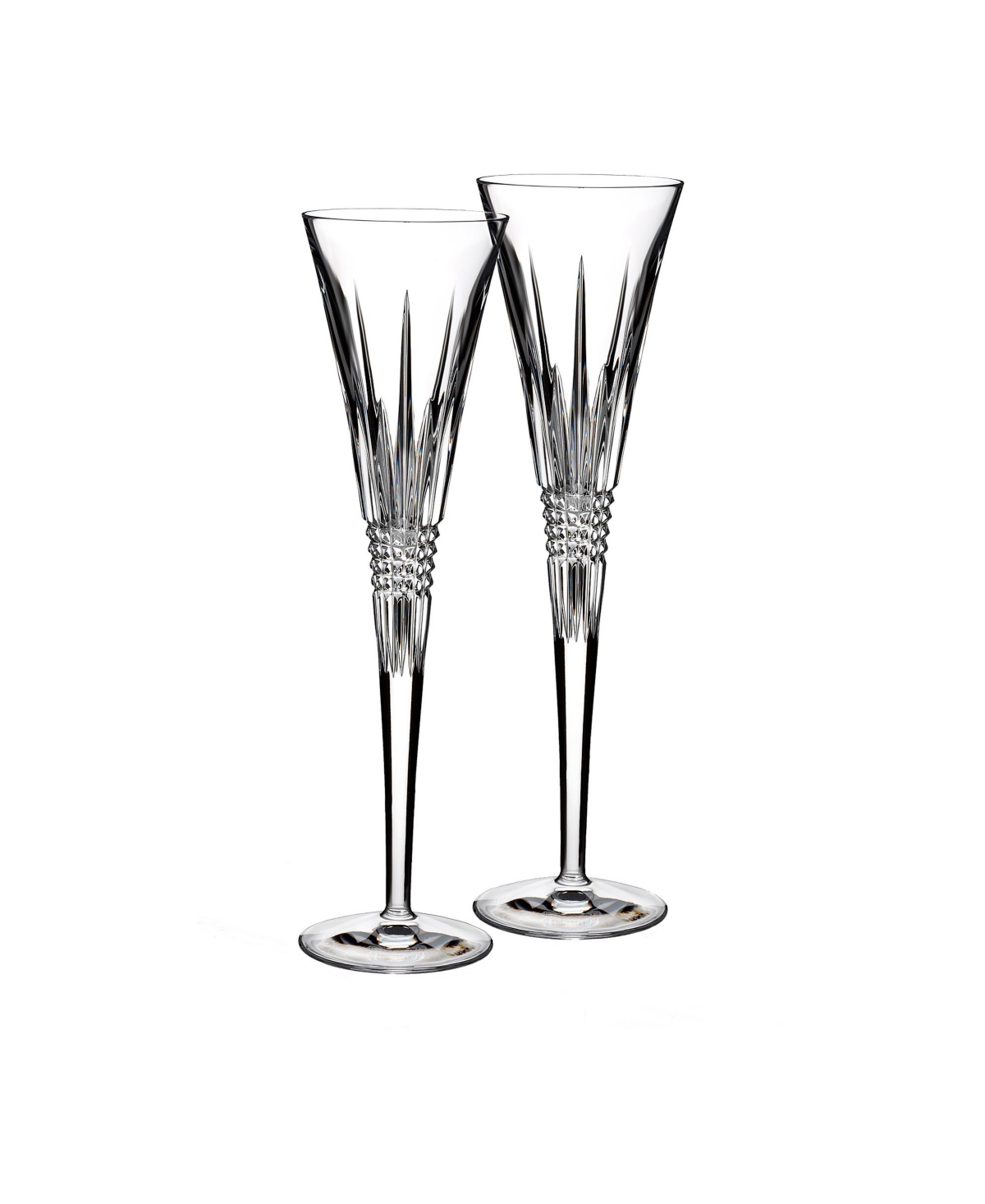 Waterford Lismore Diamond Toasting Flute 5.5 Oz, Set Of 2 In Clear