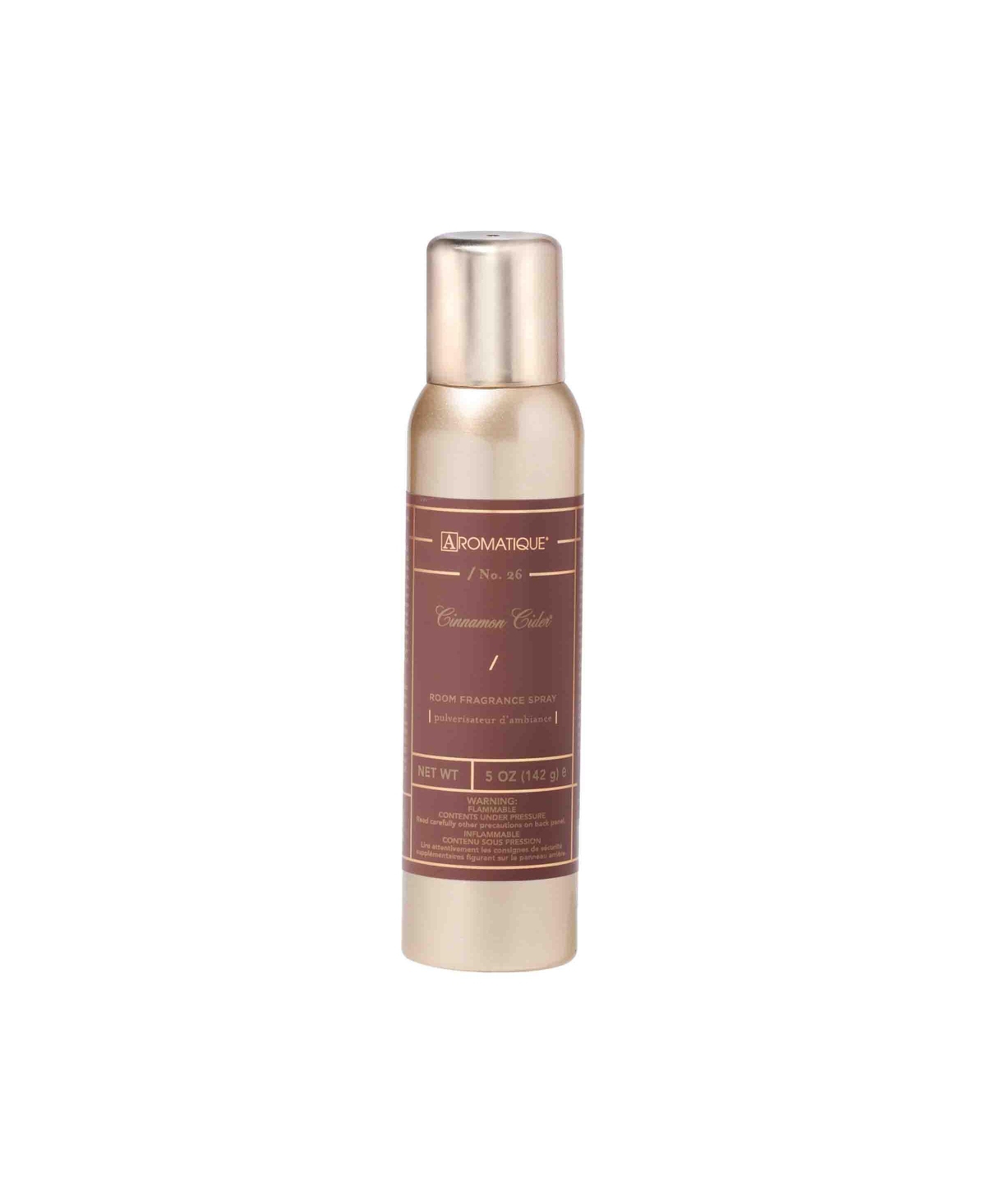 Cinnamon Cider Aerosol Room Spray - Gold-Tone Metal Can with Brown Decorativ