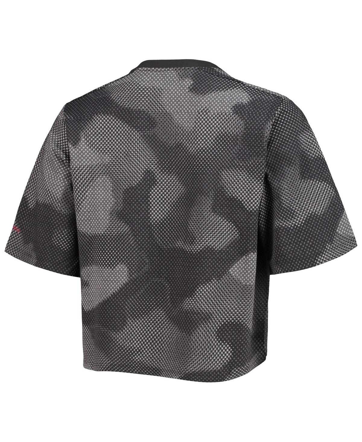 Shop Columbia Women's  Gray And Black Alabama Crimson Tide Park Camo Boxy T-shirt In Gray,black