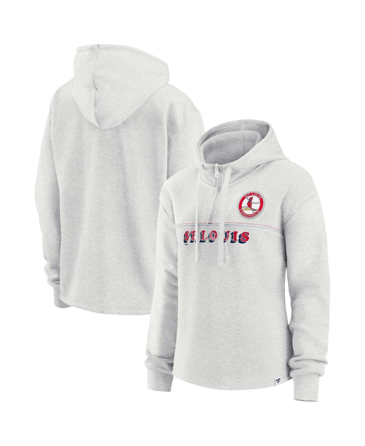 Fanatics Branded Oatmeal St. Louis Cardinals True Classics Legacy Quarter-zip Hoodie In Oatmeal