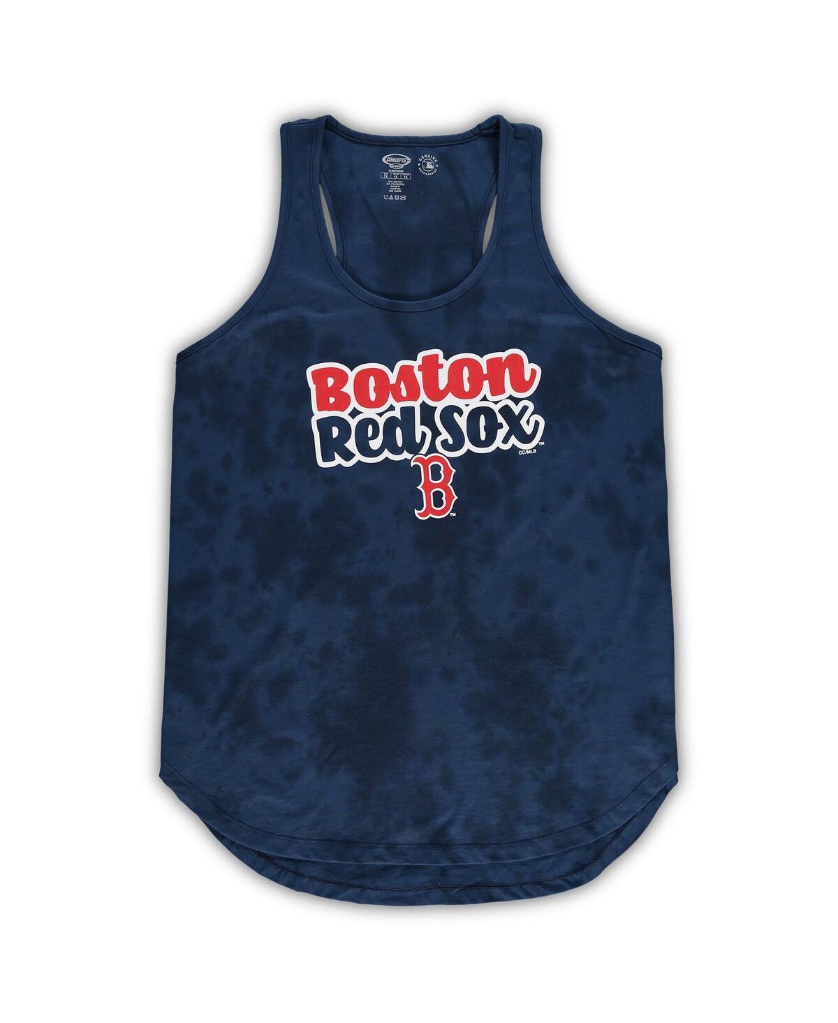 CONCEPTS SPORT WOMEN'S CONCEPTS SPORT NAVY BOSTON RED SOX PLUS SIZE CLOUD TANK TOP AND SHORTS SLEEP SET 