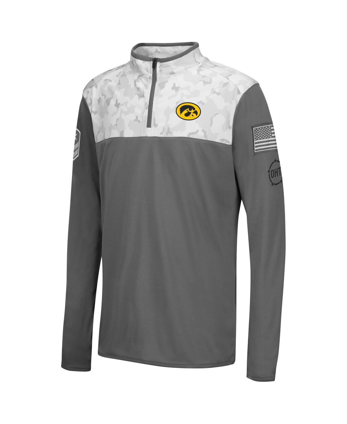 Shop Colosseum Big Boys  Charcoal, White Iowa Hawkeyes Oht Military-inspired Appreciation Badge Ii Quarter In Charcoal,white