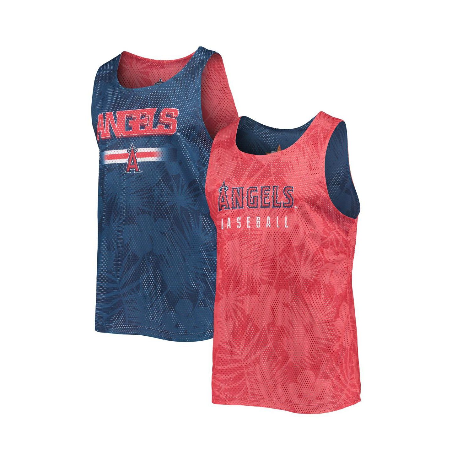 Мужской топ FOCO Red, Navy Los Angeles Angels Floral Reversible Mesh — фото 1