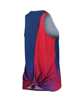 Women's Royal Chicago Cubs Gradient Tie-Back Racerback Tank Top