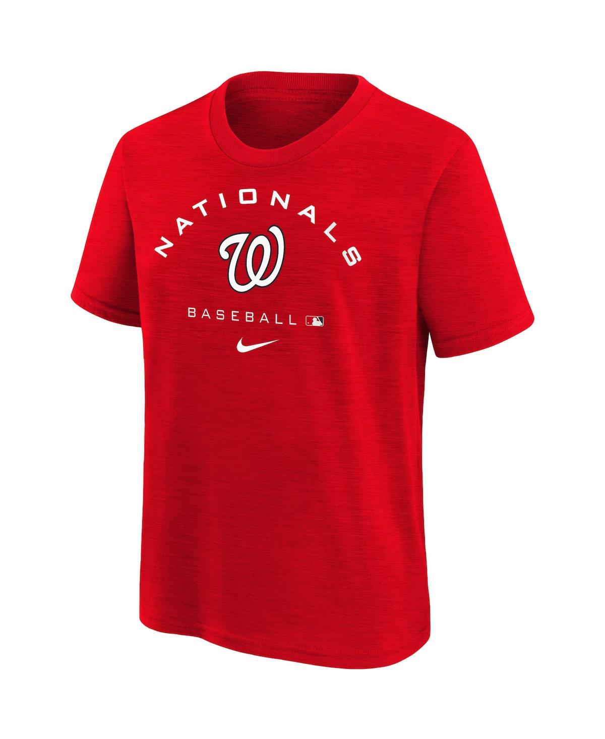 Shop Nike Big Boys  Red Washington Nationals Authentic Collection Early Work Tri-blend Performance T-shirt