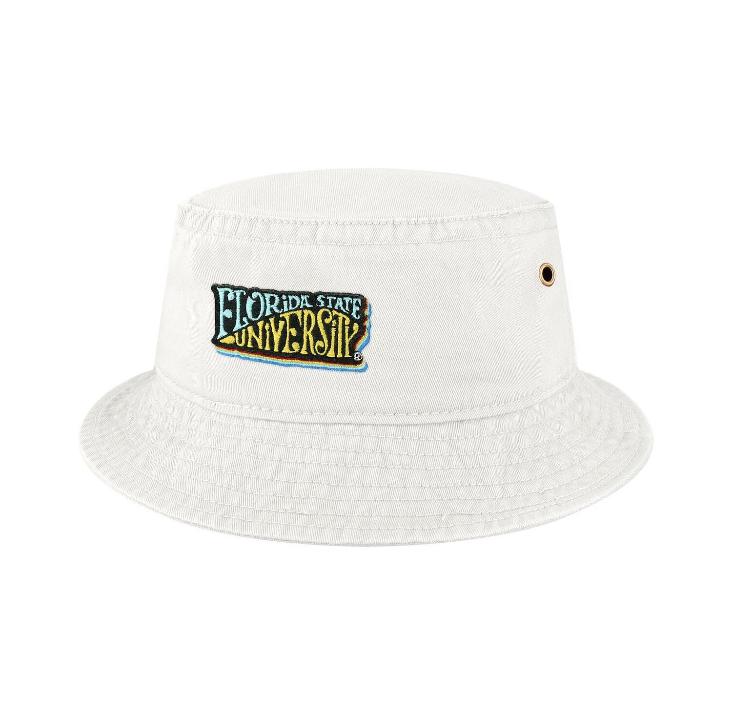 Men's White Florida State Seminoles Beach Club Color Waves Bucket Hat