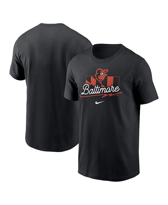 Baltimore Orioles Nike Shirt Mens Small Gray Black 3/4 Sleeve