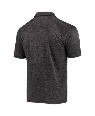 Men's Heathered Black Minnesota Golden Gophers Down Swing Raglan Polo Shirt