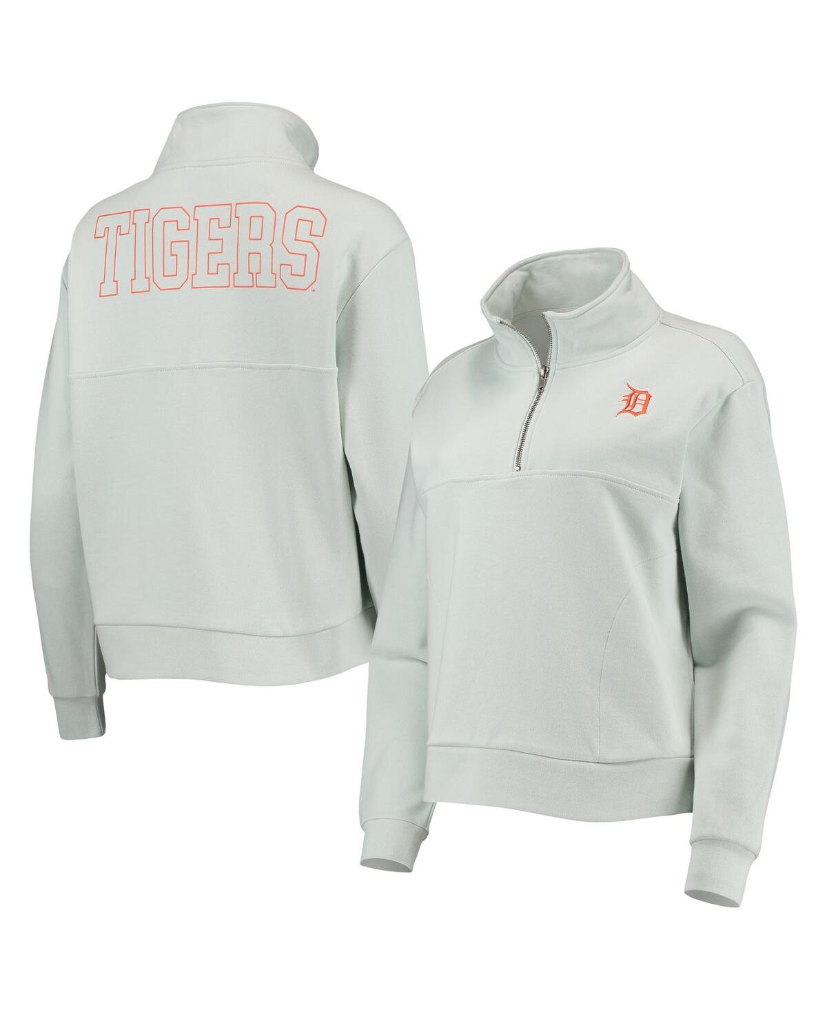 THE WILD COLLECTIVE WOMEN'S THE WILD COLLECTIVE LIGHT BLUE DETROIT TIGERS TWO-HIT QUARTER-ZIP PULLOVER TOP