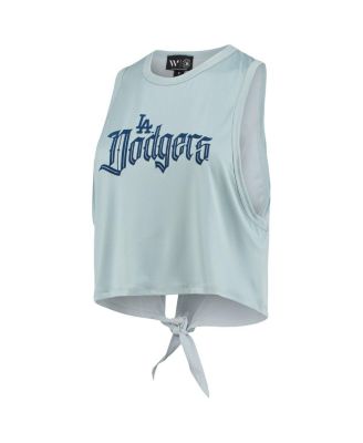 Women's Light Blue Los Angeles Dodgers Open Back Twist-Tie Tank Top
