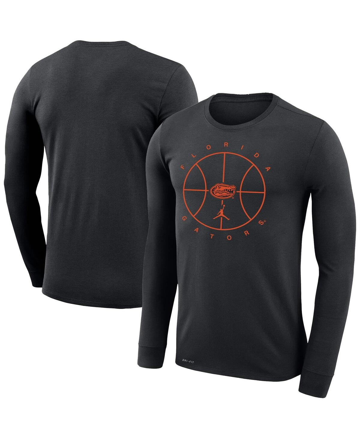 Men's JordanFlorida Gators Basketball Icon Legend Performance Long Sleeve T-shirt - Black