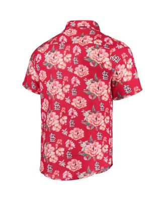 Men's Red St. Louis Cardinals Floral Linen Button-Up Shirt
