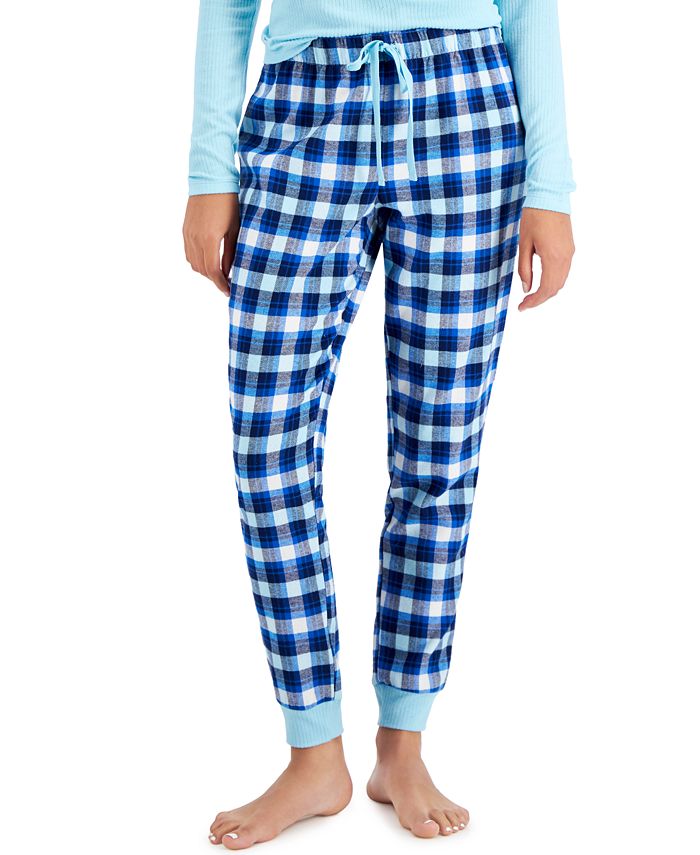 Jenni Women's Cotton Flannel Plaid Pajama Pants, Created for Macy's ...