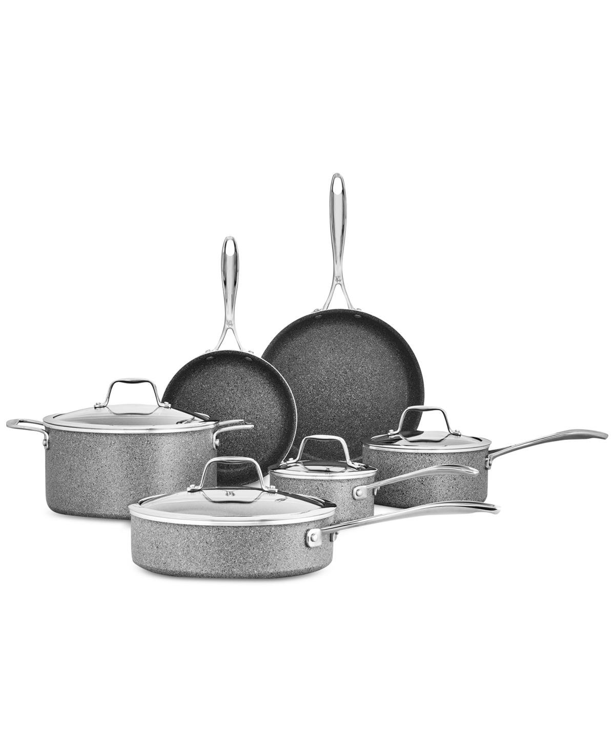 J.a. Henckels Capri Granitium 10-pc. Aluminum Nonstick Cookware Set In Grey