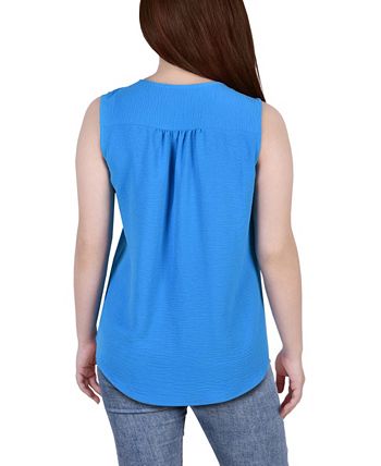 NY Collection Petite Sleeveless Button-Front Blouse & Reviews - Tops ...