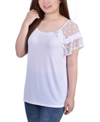Petite Size Short Dot Sleeve Top