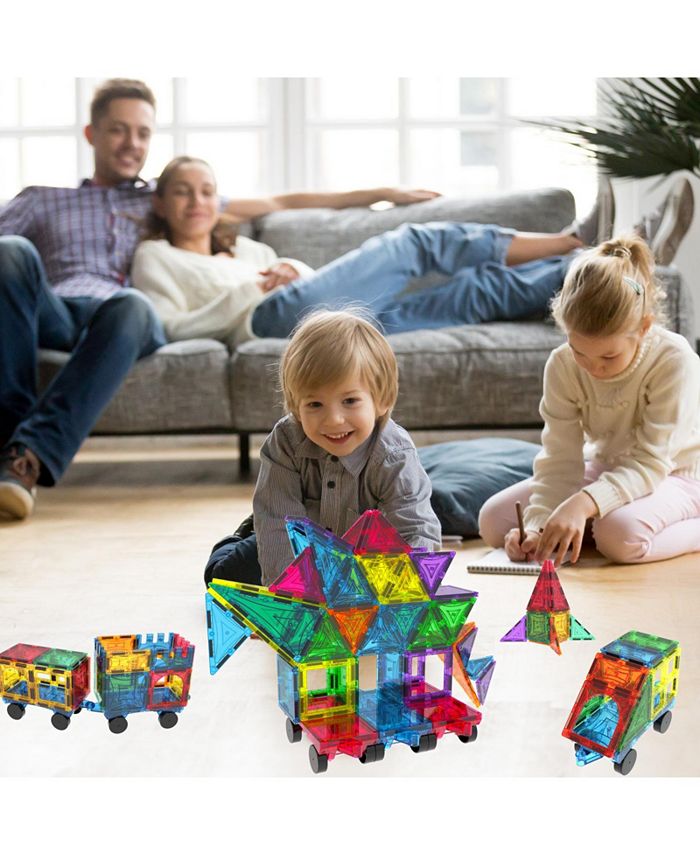 Mag-Genius 185 Piece Magnetic Building Block Set with 2 Bonus Pieces ...
