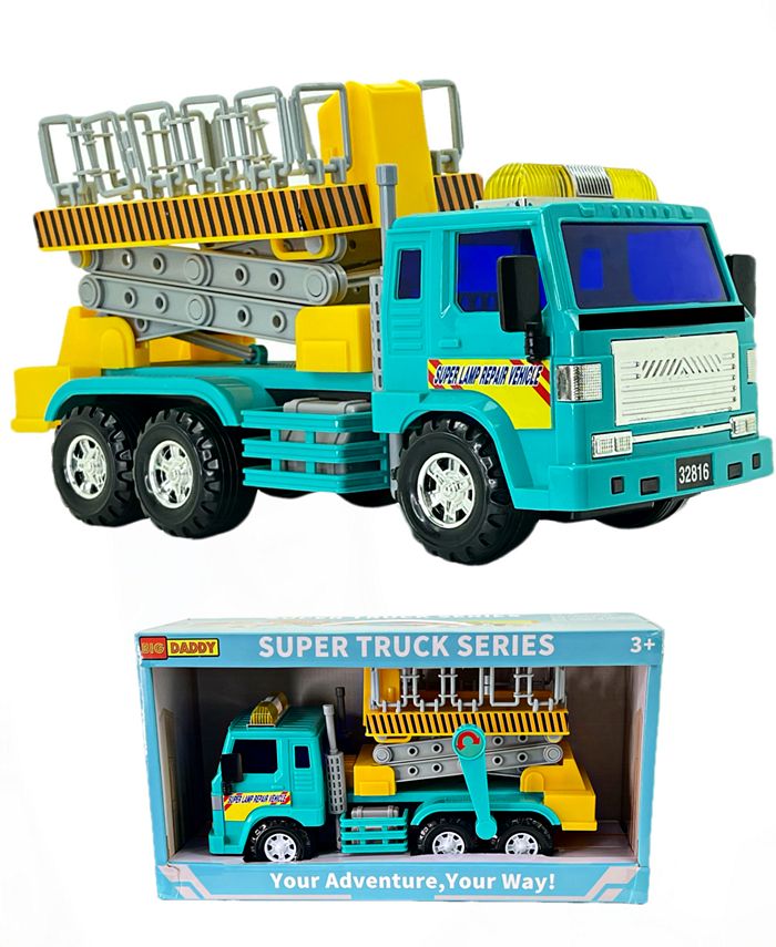 Big Daddy Mag-Genius Medium Duty Friction Powered Lift Bucket Truck Toy ...