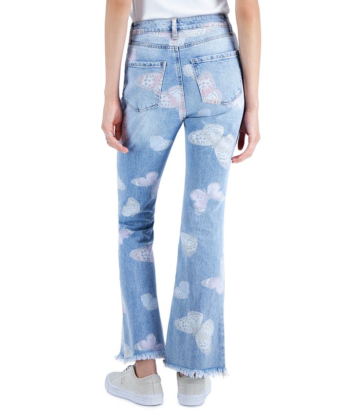 Tinseltown Juniors' FlareLeg ButterflyPrint Jeans Macy's