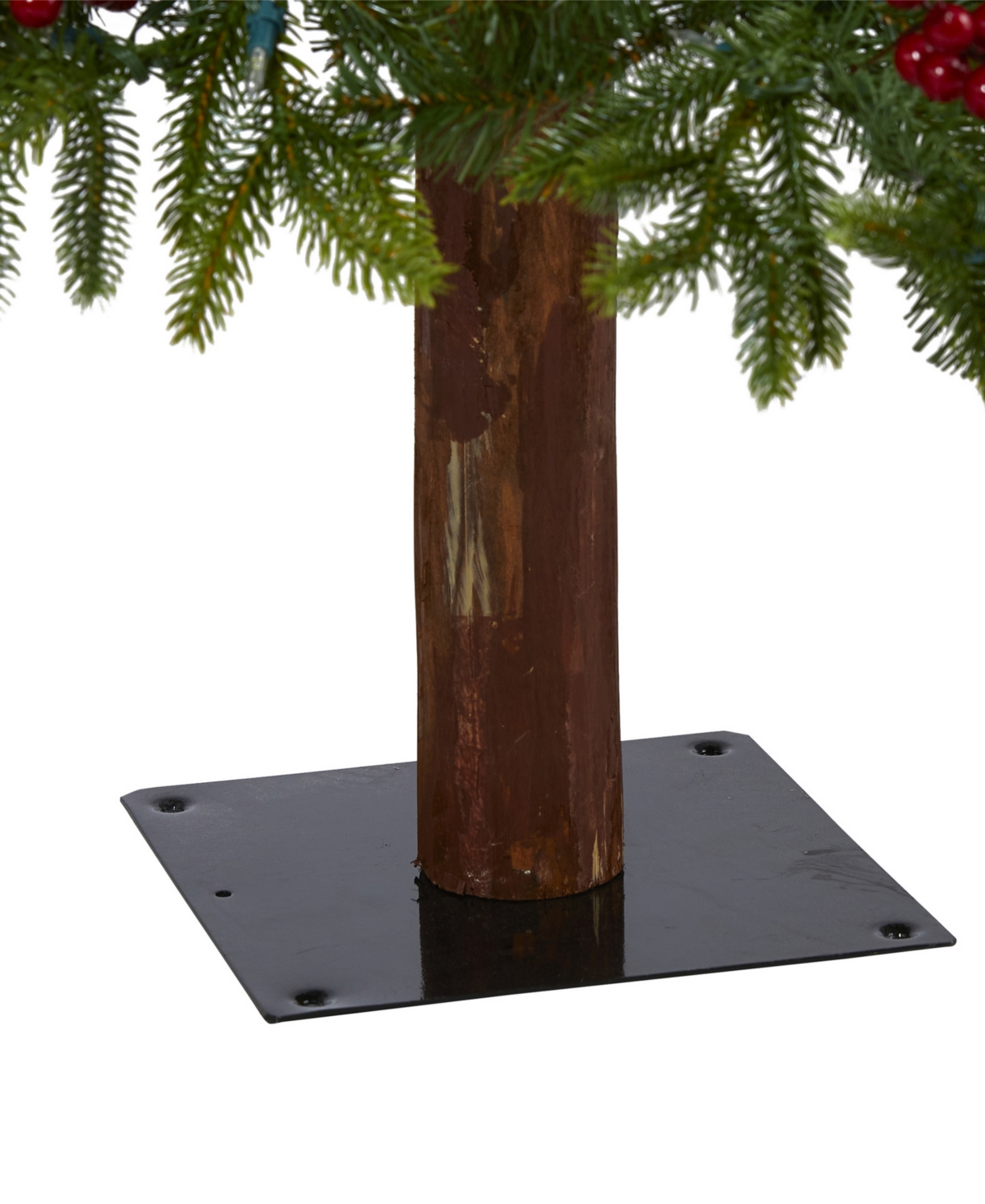 Victoria Fir Artificial Christmas Tree with Lights, Berries and Bendable Branches,