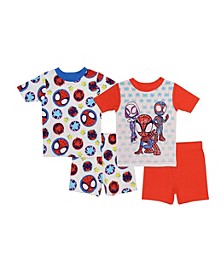 Toddler Boys Spiderman and Friends Pajama, 4-Piece Set
