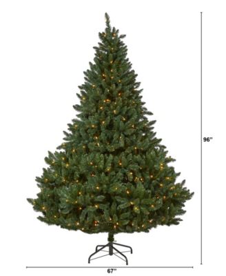 Northern Rocky Spruce Artificial Christmas Tree with Lights and Bendable Branches, 96"