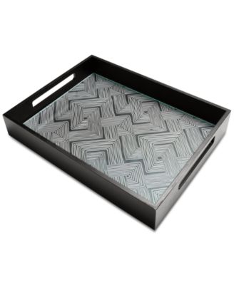 Hotel Collection - Akwaaba Inns for Hotel Collection Large Wood & Glass Serve Tray