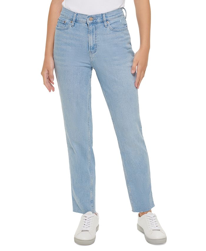 Jeans Women's Super High-Rise Slim-Fit Raw-Hem Jeans -