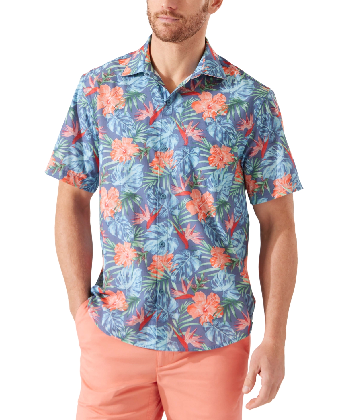 Boston Red Sox Tommy Bahama Coconut Point Playa Floral Button-Up