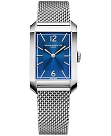 Men's Swiss Hampton Stainless Steel Mesh Bracelet Watch 28x43mm