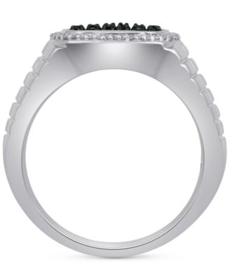 Men's Black & White Diamond Ring (3/4 ct. t.w.) in Sterling Silver