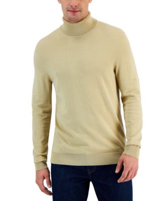 Tan/Beige Turtleneck Men's Sweaters 