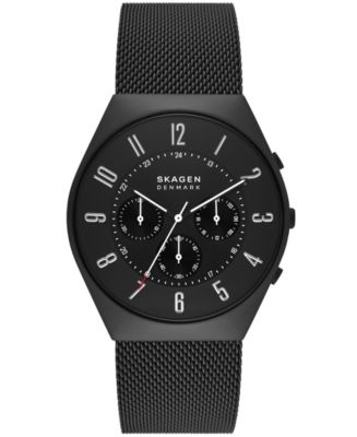 Skagen Men's Grenen Chronograph in Black Plated Stainless Steel