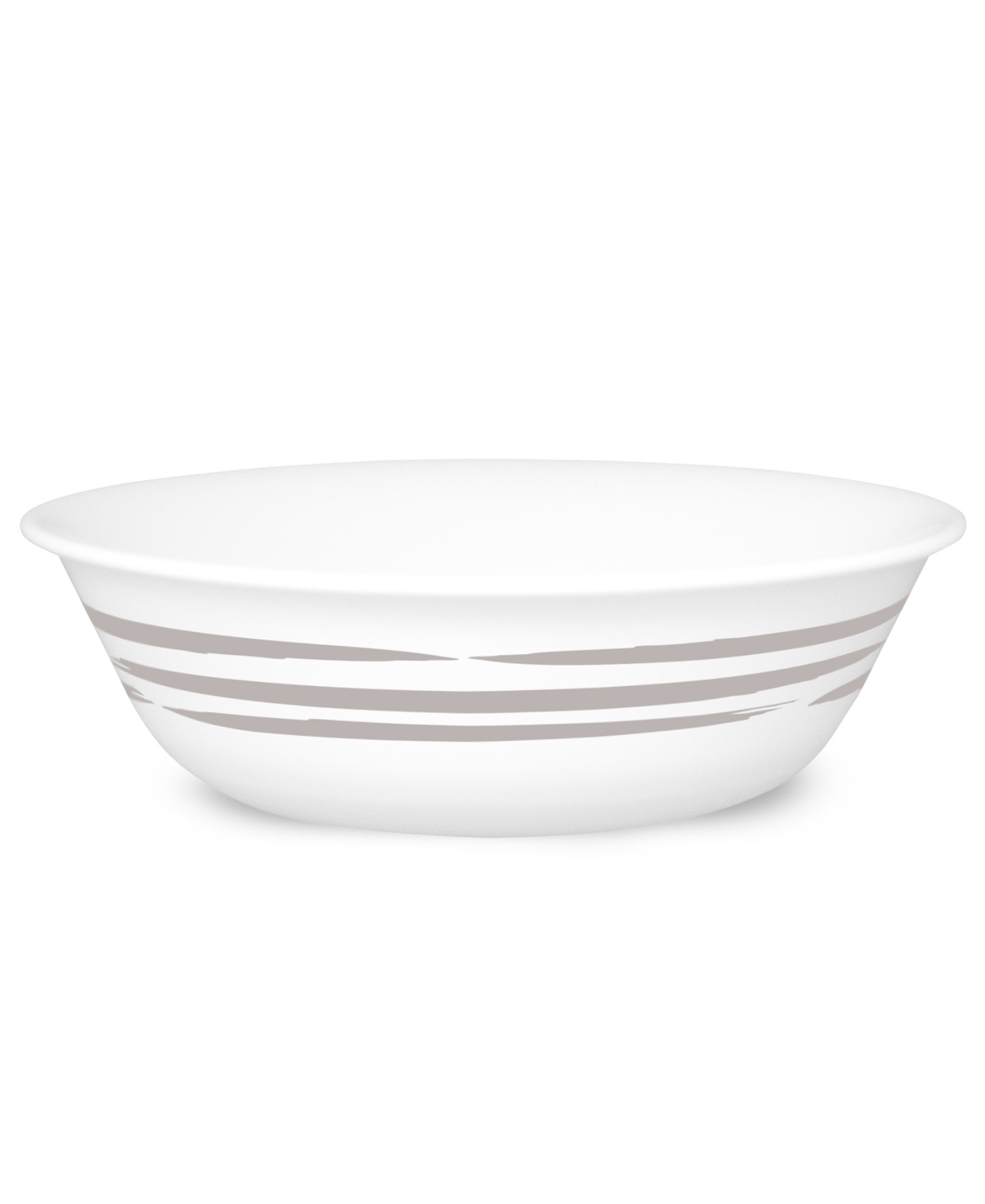Brushed Silver-Tone Soup or Cereal Bowl - White, Silvery-Gray